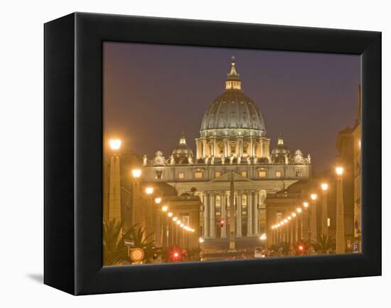 St. Peter's Basilica and Conciliazione Street, Rome, Lazio, Italy, Europe-Marco Cristofori-Framed Premier Image Canvas