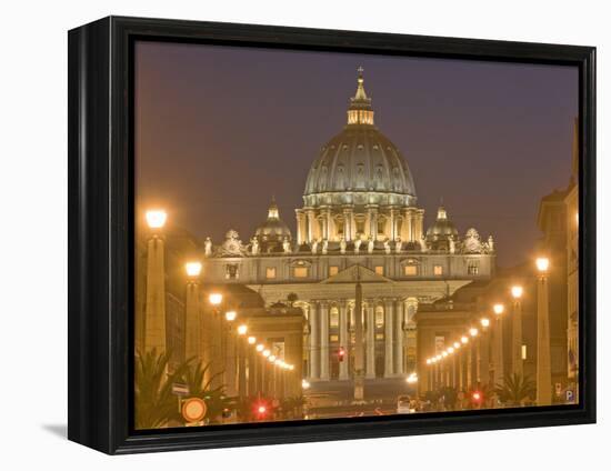 St. Peter's Basilica and Conciliazione Street, Rome, Lazio, Italy, Europe-Marco Cristofori-Framed Premier Image Canvas