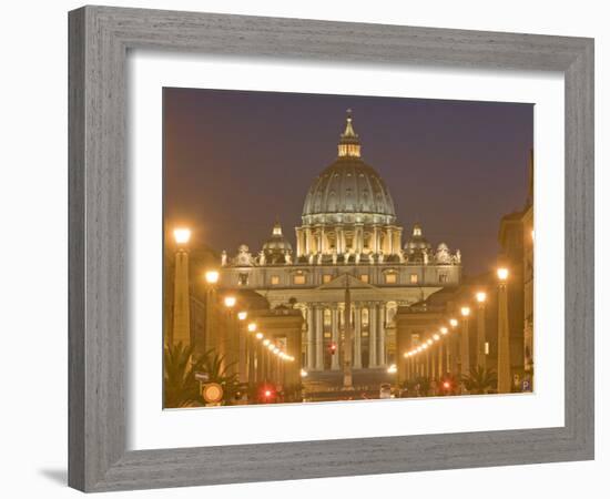 St. Peter's Basilica and Conciliazione Street, Rome, Lazio, Italy, Europe-Marco Cristofori-Framed Photographic Print