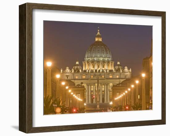 St. Peter's Basilica and Conciliazione Street, Rome, Lazio, Italy, Europe-Marco Cristofori-Framed Photographic Print