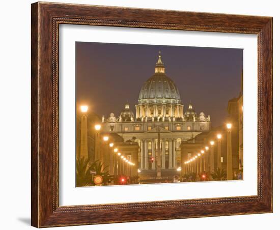 St. Peter's Basilica and Conciliazione Street, Rome, Lazio, Italy, Europe-Marco Cristofori-Framed Photographic Print