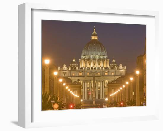 St. Peter's Basilica and Conciliazione Street, Rome, Lazio, Italy, Europe-Marco Cristofori-Framed Photographic Print