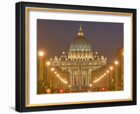 St. Peter's Basilica and Conciliazione Street, Rome, Lazio, Italy, Europe-Marco Cristofori-Framed Photographic Print