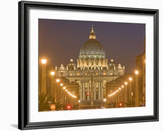 St. Peter's Basilica and Conciliazione Street, Rome, Lazio, Italy, Europe-Marco Cristofori-Framed Photographic Print