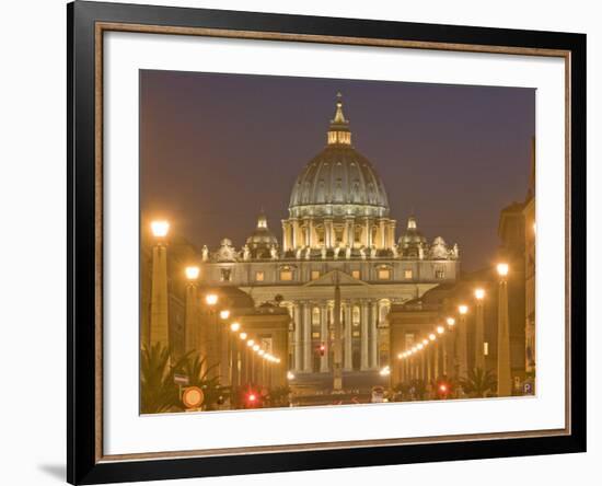 St. Peter's Basilica and Conciliazione Street, Rome, Lazio, Italy, Europe-Marco Cristofori-Framed Photographic Print