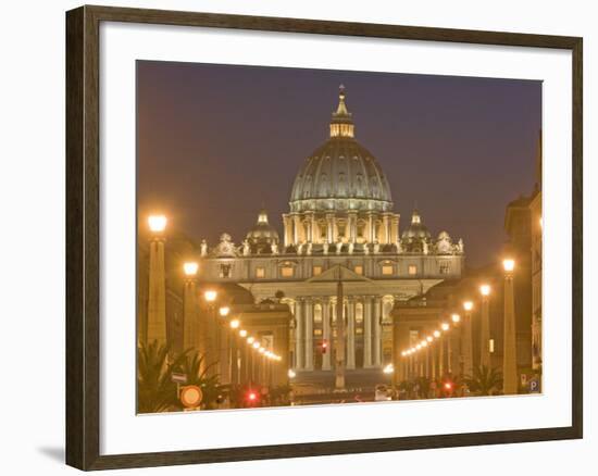 St. Peter's Basilica and Conciliazione Street, Rome, Lazio, Italy, Europe-Marco Cristofori-Framed Photographic Print