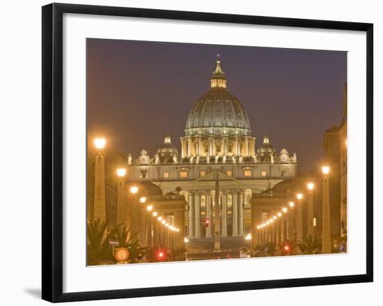 St. Peter's Basilica and Conciliazione Street, Rome, Lazio, Italy, Europe-Marco Cristofori-Framed Photographic Print