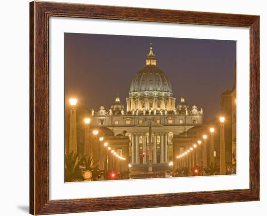 St. Peter's Basilica and Conciliazione Street, Rome, Lazio, Italy, Europe-Marco Cristofori-Framed Photographic Print