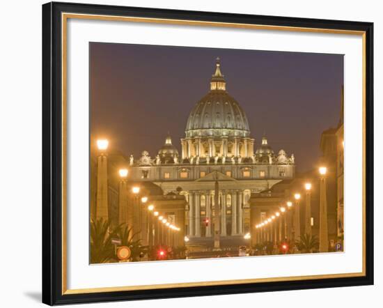 St. Peter's Basilica and Conciliazione Street, Rome, Lazio, Italy, Europe-Marco Cristofori-Framed Photographic Print