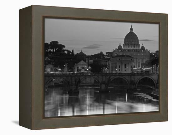 St Peter's Basilica and Ponte Saint Angelo, Rome, Italy-Doug Pearson-Framed Premier Image Canvas