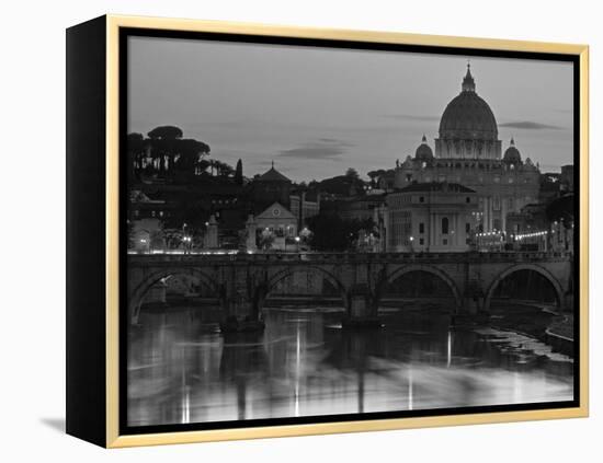 St Peter's Basilica and Ponte Saint Angelo, Rome, Italy-Doug Pearson-Framed Premier Image Canvas