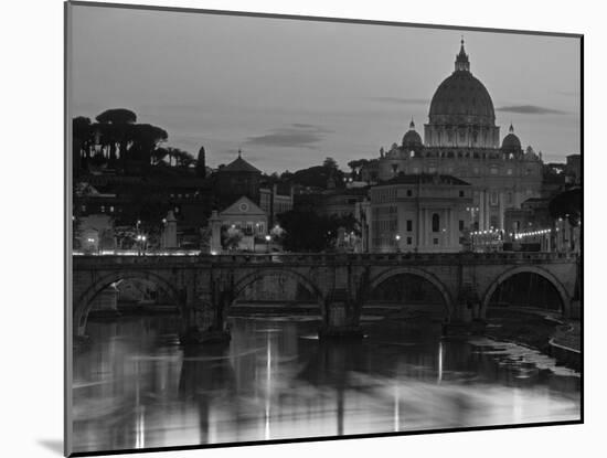St Peter's Basilica and Ponte Saint Angelo, Rome, Italy-Doug Pearson-Mounted Photographic Print