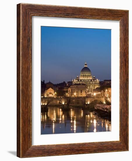 St Peter's Basilica and Ponte Sant'Angelo, Rome, Italy-Michele Falzone-Framed Photographic Print