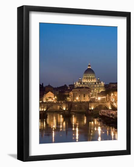 St Peter's Basilica and Ponte Sant'Angelo, Rome, Italy-Michele Falzone-Framed Photographic Print