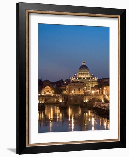 St Peter's Basilica and Ponte Sant'Angelo, Rome, Italy-Michele Falzone-Framed Photographic Print