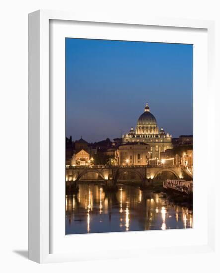 St Peter's Basilica and Ponte Sant'Angelo, Rome, Italy-Michele Falzone-Framed Photographic Print