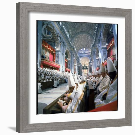 St. Peter's Basilica During the 2nd Vatican Ecumenical Council of the Roman Catholic Church-Hank Walker-Framed Photographic Print