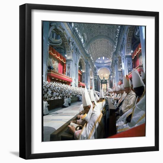 St. Peter's Basilica During the 2nd Vatican Ecumenical Council of the Roman Catholic Church-Hank Walker-Framed Photographic Print