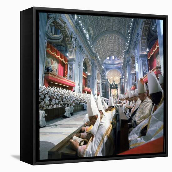 St. Peter's Basilica During the 2nd Vatican Ecumenical Council of the Roman Catholic Church-Hank Walker-Framed Premier Image Canvas