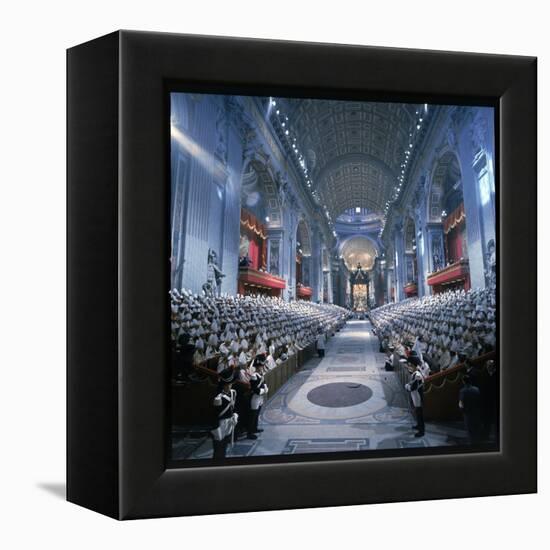 St. Peter's Basilica During the 2nd Vatican Ecumenical Council of the Roman Catholic Church-Hank Walker-Framed Premier Image Canvas
