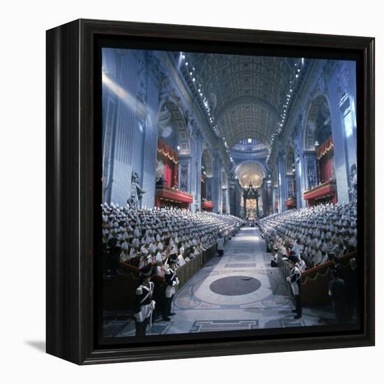 St. Peter's Basilica During the 2nd Vatican Ecumenical Council of the Roman Catholic Church-Hank Walker-Framed Premier Image Canvas