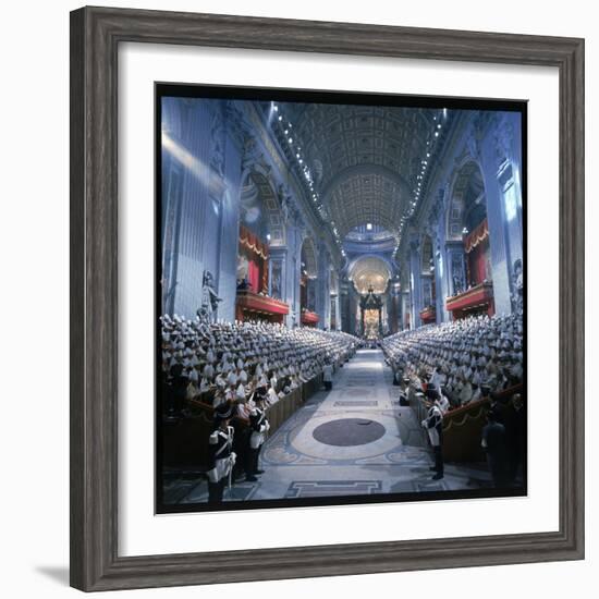 St. Peter's Basilica During the 2nd Vatican Ecumenical Council of the Roman Catholic Church-Hank Walker-Framed Photographic Print