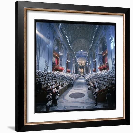 St. Peter's Basilica During the 2nd Vatican Ecumenical Council of the Roman Catholic Church-Hank Walker-Framed Photographic Print