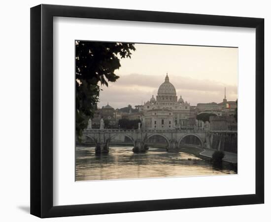 St. Peter's Basilica from Across the Tiber River, Rome, Lazio, Italy, Europe-James Gritz-Framed Photographic Print