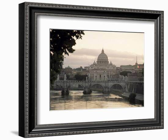 St. Peter's Basilica from Across the Tiber River, Rome, Lazio, Italy, Europe-James Gritz-Framed Photographic Print