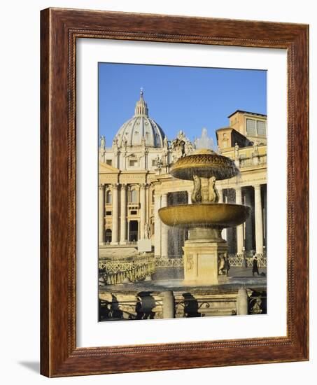 St. Peter's Basilica, Piazza San Pietro (St. Peter's Square), Vatican City, Rome, Lazio, Italy-Jochen Schlenker-Framed Photographic Print