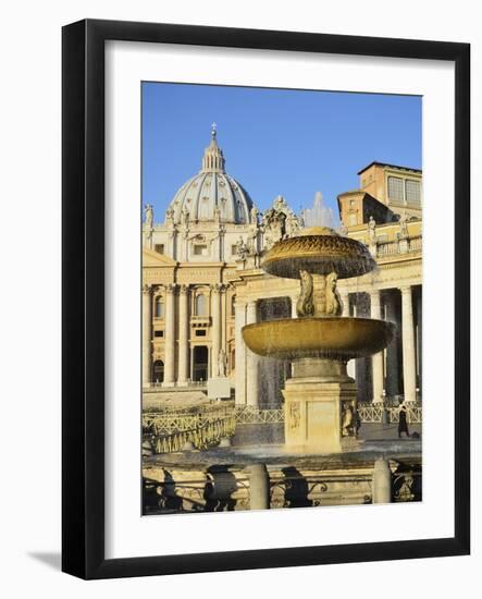 St. Peter's Basilica, Piazza San Pietro (St. Peter's Square), Vatican City, Rome, Lazio, Italy-Jochen Schlenker-Framed Photographic Print