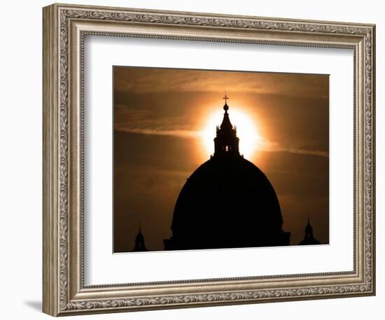 St. Peter's Basilica the Morning after the Death of Pope John Paul II was Announced in Rome, Italy-null-Framed Photographic Print