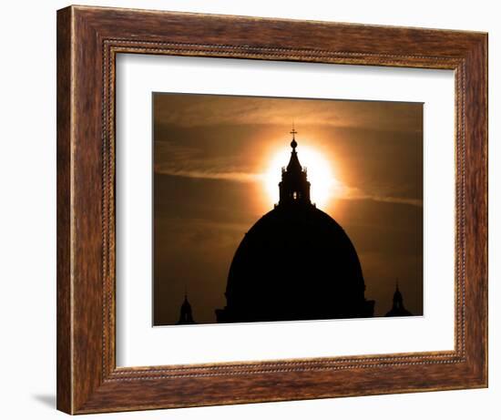 St. Peter's Basilica the Morning after the Death of Pope John Paul II was Announced in Rome, Italy-null-Framed Photographic Print