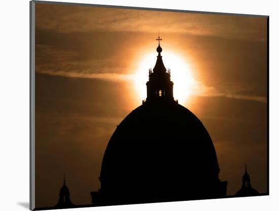 St. Peter's Basilica the Morning after the Death of Pope John Paul II was Announced in Rome, Italy-null-Mounted Photographic Print