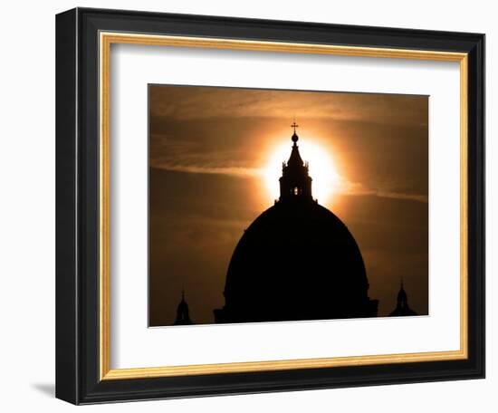 St. Peter's Basilica the Morning after the Death of Pope John Paul II was Announced in Rome, Italy-null-Framed Photographic Print