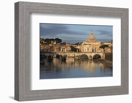 St. Peter's Basilica, the River Tiber and Ponte Sant'Angelo, Rome, Lazio, Italy-Stuart Black-Framed Photographic Print