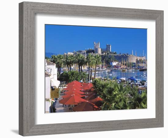 St. Peter's Castle, Marina and Yachts in Foreground, Bodrum, Anatolia, Turkey Minor, Eurasia-Sakis Papadopoulos-Framed Photographic Print