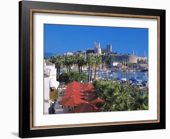 St. Peter's Castle, Marina and Yachts in Foreground, Bodrum, Anatolia, Turkey Minor, Eurasia-Sakis Papadopoulos-Framed Photographic Print