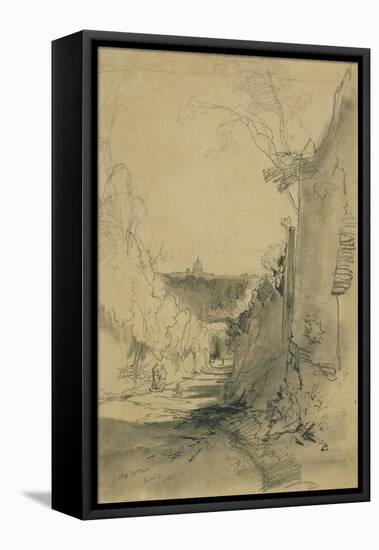 St Peter's from Arco Oscuro-Edward Lear-Framed Premier Image Canvas