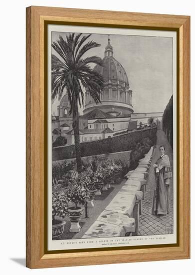 St Peter's Seen from a Corner of the Italian Garden of the Vatican-Harry Hamilton Johnston-Framed Premier Image Canvas