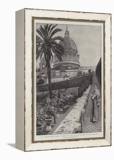 St Peter's Seen from a Corner of the Italian Garden of the Vatican-Harry Hamilton Johnston-Framed Premier Image Canvas