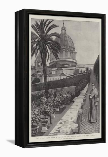 St Peter's Seen from a Corner of the Italian Garden of the Vatican-Harry Hamilton Johnston-Framed Premier Image Canvas