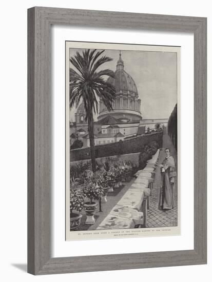 St Peter's Seen from a Corner of the Italian Garden of the Vatican-Harry Hamilton Johnston-Framed Giclee Print