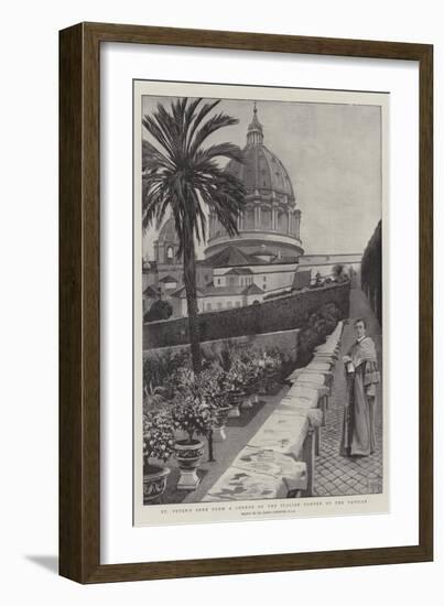 St Peter's Seen from a Corner of the Italian Garden of the Vatican-Harry Hamilton Johnston-Framed Giclee Print
