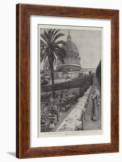 St Peter's Seen from a Corner of the Italian Garden of the Vatican-Harry Hamilton Johnston-Framed Giclee Print