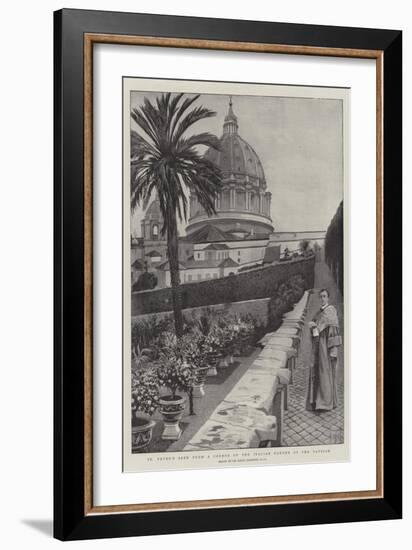St Peter's Seen from a Corner of the Italian Garden of the Vatican-Harry Hamilton Johnston-Framed Giclee Print