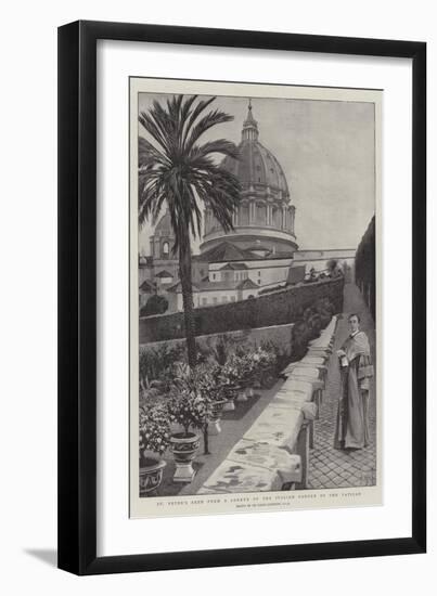 St Peter's Seen from a Corner of the Italian Garden of the Vatican-Harry Hamilton Johnston-Framed Giclee Print