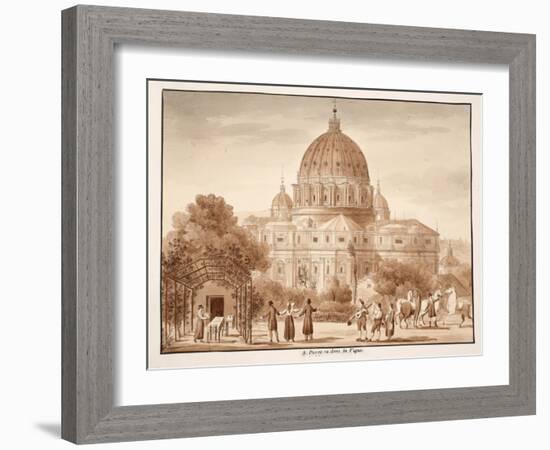 St. Peter's Seen from a Vineyard, 1833-Agostino Tofanelli-Framed Giclee Print