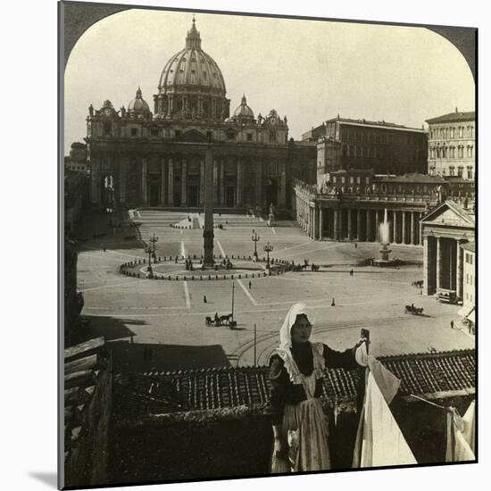 St Peter's Square and Basilica and the Vatican, Rome, Italy-Underwood & Underwood-Mounted Photographic Print