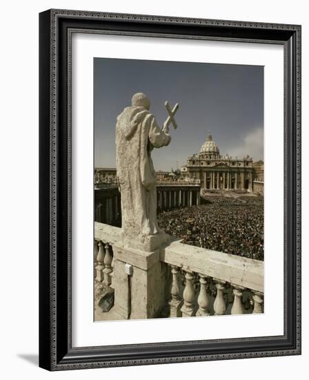 St. Peter's Square, Easter 1975, Rome, Lazio, Italy-Christina Gascoigne-Framed Photographic Print